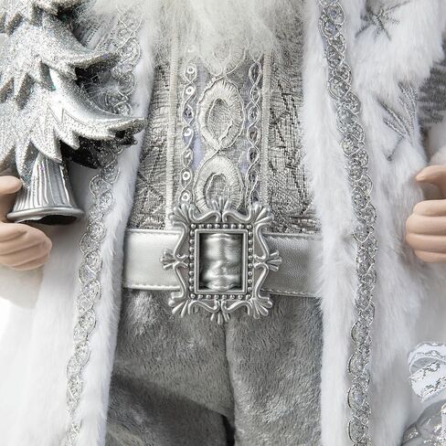 تمثال سانتا التقليدي المصنوع يدويًا لعيد الميلاد من Glitzhome، ارتفاع 45.72 سم من الفراء الصناعي لعيد الميلاد المجيد سانتا كلوز مع وجه بورسلين ديكورات منزلية لعطلات الكريسماس ومقتنيات in Kuwait