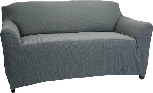 Home Details Stretch Furniture Protector Slipcover, Good for Dog Hair, Dust & Spills, Machine Washable, Sofa, Grey in Kuwait