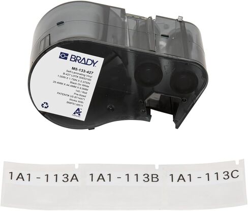 ملصقات برادي الأصلية (M5-375-1-342) PermaSleeve® بولي أوليفين قابلة للانكماش بالحرارة 0.645 بوصة ارتفاع × 1 بوصة عرض أسود على أبيض 0.375 بوصة قطر، خرطوشة مكونة من 80 ملصقًا. للاستخدام مع طابعات الملصقات BMP51 وM511 in Kuwait