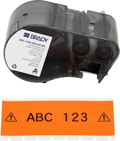 ملصقات برادي الأصلية (M5-375-1-342) PermaSleeve® بولي أوليفين قابلة للانكماش بالحرارة 0.645 بوصة ارتفاع × 1 بوصة عرض أسود على أبيض 0.375 بوصة قطر، خرطوشة مكونة من 80 ملصقًا. للاستخدام مع طابعات الملصقات BMP51 وM511 in Kuwait