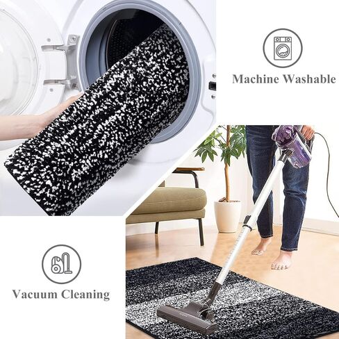 مجموعة سجاد الحمام Vaukki المكونة من 5 قطع، سجادات حمام من الألياف الدقيقة الأشعث غير قابلة للانزلاق وقابلة للغسل وقابلة للغسل لحوض الاستحمام (18 بوصة × 26 بوصة + 20 بوصة × 32 بوصة + 20 بوصة × 47 بوصة + U20 بوصة × 24 بوصة + غطاء الغطاء، رمادي) in Kuwait