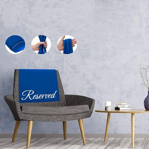 20pcs Reserved Chair Signs 11 x 22 inch Reserved Pew Cloths Double-sided Thickened 600d Oxford Reserved Seating Placeholder for Church Pew Seats Wedding Seating Decoration navy blue in Kuwait