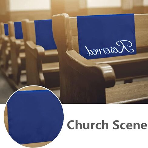 20pcs Reserved Chair Signs 11 x 22 inch Reserved Pew Cloths Double-sided Thickened 600d Oxford Reserved Seating Placeholder for Church Pew Seats Wedding Seating Decoration navy blue in Kuwait
