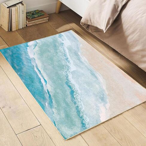 Beach Rug Doormat 2'x3', Watercolor Sea Mat Ocean Nature Scenery Door Washable Entryway Rug Small Area Rug for Bedroom/Kitchen/Bathroom in Saudi Arabia