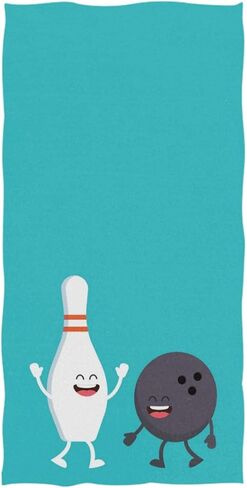 Naanle Cartoon Funny Bowling Ball and Pin Print Soft Absorbent Guest Hand Towels for Bathroom, Hotel, Gym and Spa (16 x 30 Inches) in Kuwait