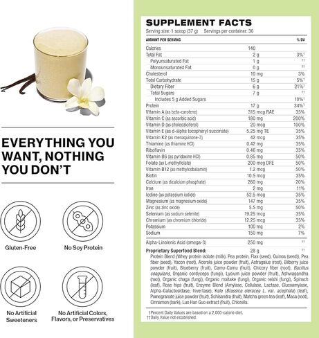 shakeology Whey Protein Powder Blend - Gluten Free, Superfood Protein Shake with Vitamins and Minerals - Helps Support Healthy Weight Loss, Lean Muscle Support, Gut Health - Vanilla, 30 Servings in Saudi Arabia