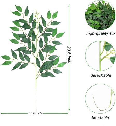 9Pcs Italian Ruscus Greenery Stems, Artificial Faux Greenery Garland, Fake Silk Green Leaves Vines Hanging Spray Decoration for DIY Bouquet Filler Table Centerpieces Wedding Arch Home Decor in Saudi Arabia