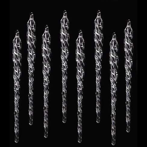 30Pcs Christmas Icicle Ornament Crystal Acrylic Spiral Icicles Decoration Hanging Clear Icicles Pendant Decorations Set (Transparent) in Kuwait