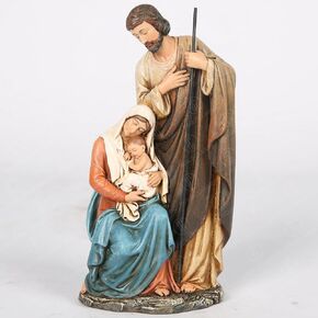 BC Catholic Holy Family Statue,Nativity Scene Indoor, Religious Gift, 11 inch H, Handmade by Buildclassic