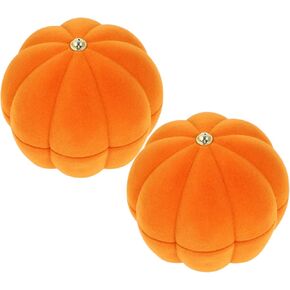 KESYOO Pumpkin Ring Box Halloween Ring Box 2pcs Pumpkin Jewelry Boxes Flocking Necklace Earrings Rings jewelry Storage Holder for Store Display Necklace Case Jewelry Box