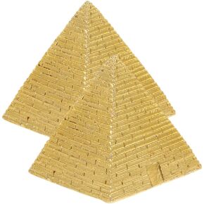 VOSAREA 2Pcs Mini Pyramid Model Vintage Egyptian Pyramid Figurine Statue World Famous Building Sculpture Desktop Feng Shui Ornament Egypt Souvenirs Zen Sand Garden Accessories