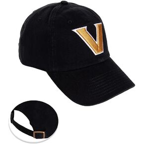 Desert Cactus Vanderbilt University Baseball Hat Commodores VU Brimmed Embroirderd Hats Cap Adjustable Cloth Strap Adult (Style A1) Black