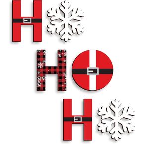 COLOR VALLEY ART 6 Sets of Christmas Wall Decor，Christmas Room Wall Art，Wooden Indoor Decor Wall Hanging Winter Decorative Ornament for Home, Classroom, Office