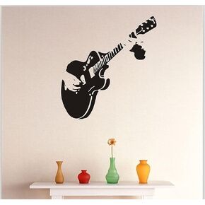 Guitar Music Art Murals DIY Removable Vinyl Wall Stickers Kids Room Decor Nursery Decals Stickers Wallpaper 36x14.5in