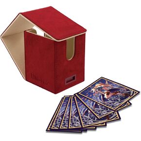Ultra Pro - Vivid Alcove Flip Deck Box (Red) - Protect and Store up to 100 Double Sleeves Standard Size Cards, Perfect for Sports Cards, Gaming Cards & Collectible Trading Cards