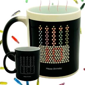 Birthday Cake Heat Changing IllumiMug 11 oz Ceramic Coffee Mug Unique Gift for Men, Women, Friend, Boss, Teacher, Home or Office, Nostalgia