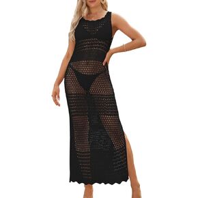 Bsubseach Crochet Beach Cover Ups for Women Sleeveless Bikini Swimsuit Coverup Dress Swimwear