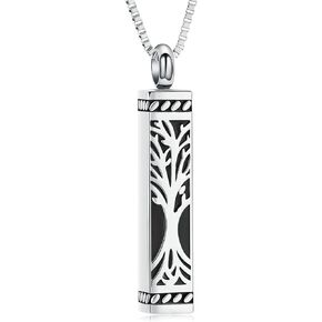 XSMZB Tree of Life Cremation Jewelry for Ashes Memorial Cube Urn Necklaces for Human Pet Stainless Steel Keepsake Urn Pendant for Ashes