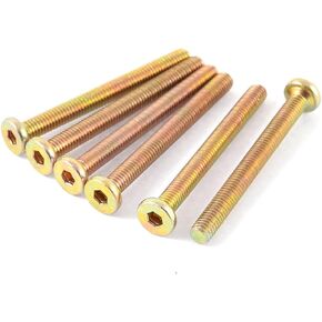 uxcell® M6 x 60mm Male Thread Hex Socket Head Cap Screw Bolt Bronze Tone 6 Pcs