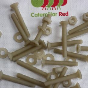 50 x Glass Filled Reinforced Super Nylon Countersunk Machine Screws, M4 x 30mm, Plastic Nuts and Bolts, Washers, (5/32 x 1 3/16 in)