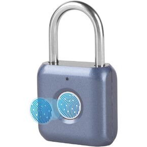 Fingerprint Padlock - 2.28 x 1.25x 0.5 inch, USB Rechargeable, Keyless Thumbprint Lock, Blue - for Locker, Gym, School, Luggage, Backpack, Suitcase - Door Lock,Locker Lock, Combination Lock, RiNTREE