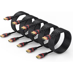 ApoJodly 8K HDMI 2.1 Cable 6FT 3-Pack, HDMI to HDMI Cable 48Gbps Ultra High Speed HDMI Cord 8K@60Hz, 4K@120Hz (HDCP 2.2&2.3, HDR10, 3D, eARC) for PS5/PS4, Monitor, HDTV, Roku TV, PC, Blu-ray