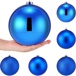 Wettarn 6 Pieces Large 6" Christmas Balls Christmas Tree Decoration Ornaments Shatterproof Balls for Birthday Easter Valentine Wedding Decorations 4th of July Memorial Day (Red Mix)