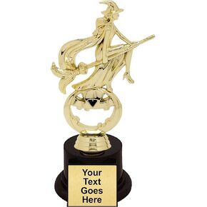 Halloween Witch Trophy with 4 lines of custom text
