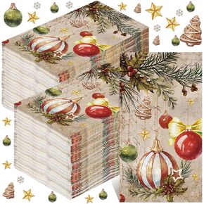 Zhanmai 200 Pcs Winter Christmas Napkins Paper Guest Christmas Napkins 2 Ply Disposable Winter Christmas Hand Paper Guest Towels for Home Bathroom Kitchen Dinner Holiday Party(Snowman)
