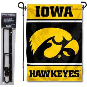 College Flags & Banners Co. Iowa Hawkeyes Garden Flag with Stand Holder