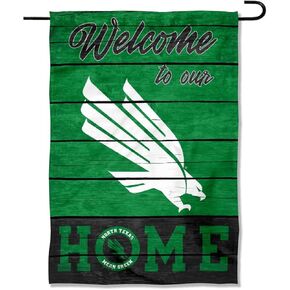 College Flags & Banners Co. North Texas Mean Green Welcome to Our Home Double Sided Garden Yard Flag