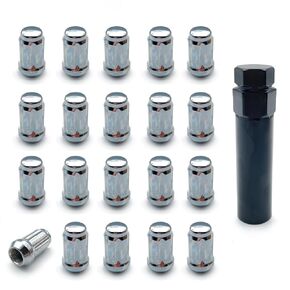 M12x1.5 Chrome Spline Lug Nuts, 20pcs Chrome Closed End Lug Nuts - Compatible with 2006-2019 Ford Fusion, 2000-2019 Ford Focus, 2001-2019 Ford Escape Aftermarket Wheel