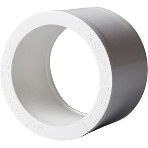 Rainbow Dream 1" x 3/4" PVC Reducing Bush Adapter Pipe Fitting (Socket x Socket) - 10 Packs, White