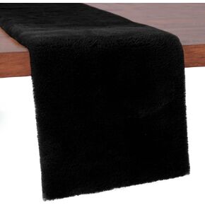 duduta White Faux Fur Table Runner 11.8" x 47.2", Fluffy Dresser Cover Bed Coffee Table Runner, Christmas Decor Photography Props