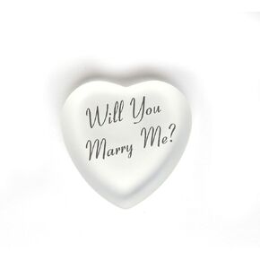 Lifeforce Glass Will You Marry Me? Glass Heart with Pouch, A Romantic Way to Pop the Question. (lilac) From