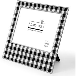 LARAINE Picture Photo Frame 3-color Plaid Metal High Definition Display Pictures for Tabletop Home Decorative (Red&Green, 3x3)