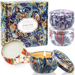 Candles Gifts for Women, 4 Pack Scented Candles Set for Home, Long Burning Soy Candle for Home Scented, 2.5 oz Aromatherapy Candles Gifts for Mother's Day, Birthday, Christmas