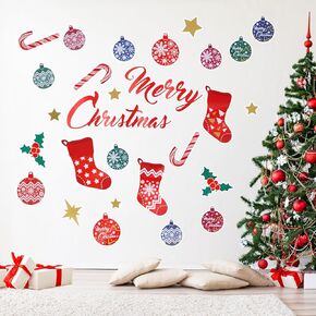 Christmas Decorations Wall Sticker, 23.62x11.81 Inch Christmas Wall Decal Candy Stickers Xmas Floor Decals for Candy Land Decor