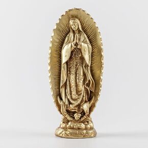 7 inch Handcrafted Our Lady of Guadalupe Statue,Catholic Resin Religious Figurine,Virgin Mary Statue of Mexico, Mother of Jesus Figurine for Home Decor,Gift（Small White Virgin Mary）