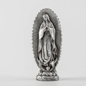7 inch Handcrafted Our Lady of Guadalupe Statue,Catholic Resin Religious Figurine,Virgin Mary Statue of Mexico, Mother of Jesus Figurine for Home Decor,Gift（Small White Virgin Mary）