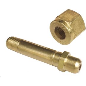 CGA-540 Nut & 3" Nipple, Regulator Inlet Bottle/Cylinder Fittings (Oxygen)