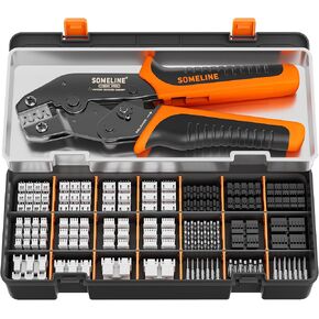SOMELINE® Crimp Tool Connector Kit, JST-XH 2.5mm/Dupont 2.54mm Connector Set, 21 Types of Connectors, 30-20 AWG Ratcheting Crimper for JST Series,KF2510,Molex,AMP EI Series