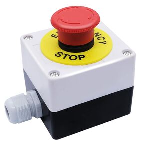 mxuteuk 1NC 1NO E-Stop Switches with Box Red Mushroom Emergency E-Stop Push Button Switch AC 660V 10A Switch Station Box G076