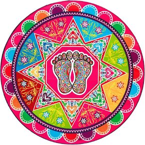 Mandala Rangoli Floor Table Sticker Vinyl PVC Home Decoration Gift for Home Mandir/Floor Decor/Indian Wedding Diwali Festival Decoration/Gift Return Gift
