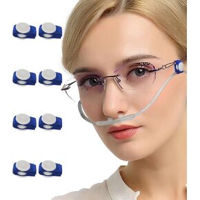 8PCS Oxygen Tube Holder for Glasses，Oxygen Nasal Cannula Clips for Ear Protection，Elastic Oxygen Tube Clips for Glasses，Nasal Cannula Holder（Blue）