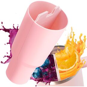 Stanley Cup Inner Tray Enjoy Two Drinks in 1 Cup, Silicone Separator Liner Compatible with Stanley Cup 40 oz, Reusable Liner for Party, Leisure, Outdoor, Office (Pink)