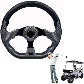 Golf Cart Steering Wheel,Universal Golf Cart Skid Steering Wheel,for Club Car EZGO RXV and TXT, Yamaha, Precedent Tempo (Red)