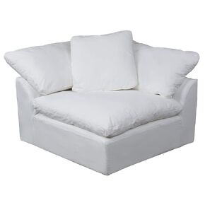 Sunset Trading Cloud Puff Sofa Sectional Modular Arm Chair Performance White SLIPCOVER ONLY ONLY,