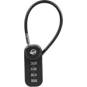 4-Digit Combination Padlock with 4.7 inch(12cm) Cable Suitable for School Gym Lockers,Trash Cans,Luggage,Knapsacks,Toolboxes,Gun Cases,Helmets,Cable 3mm Diameter,Black(1 Pack)