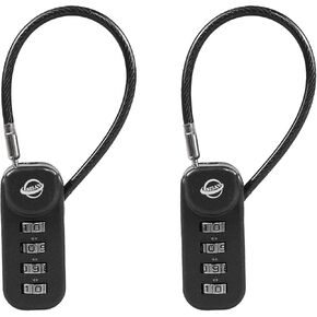 4-Digit Combination Padlock with 4.7 inch(12cm) Cable Suitable for School Gym Lockers,Trash Cans,Luggage,Knapsacks,Toolboxes,Gun Cases,Helmets,Cable 3mm Diameter,Black(1 Pack)